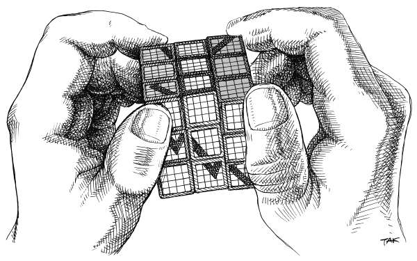 Cartoon Rubix Cube Drawing