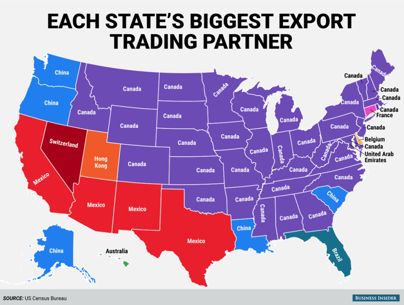 160602 Each State's Biggest Export Trading Partner