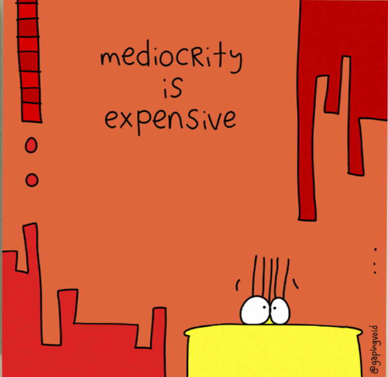 Mediocrity is Expensive_GapingVoid