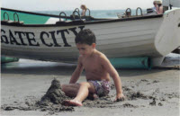 Zach Building Sand Castle on Margate Beach 200p